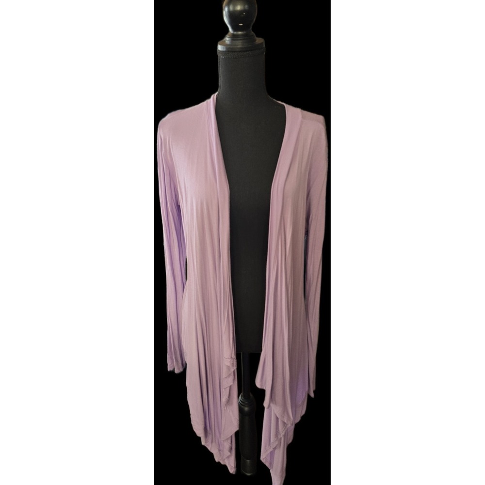 Lock & Love‎ Cardigan Women's 2XL Purple Stretch Asymmetrical Long Sweater